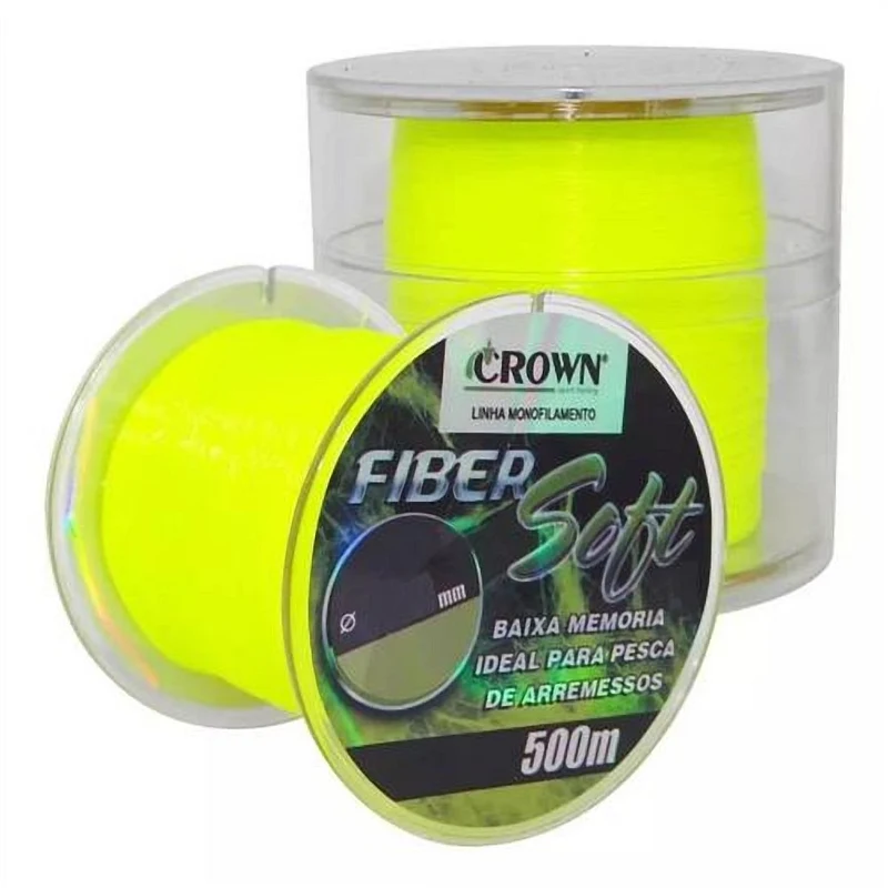Linha monofilamento Crown Fiber Soft 500m - Verde