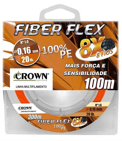 Linha Multifilamaneto Crown Fiber Flex 300m - Laranja