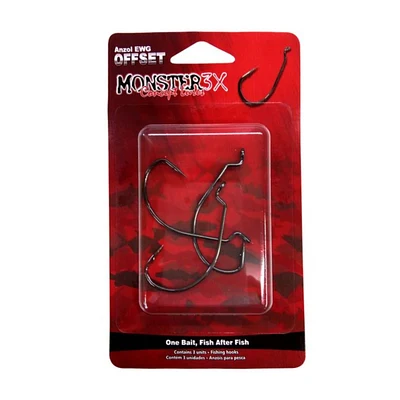 Anzol OffSet EWG Monster 3X - Cartela com 03 unidades