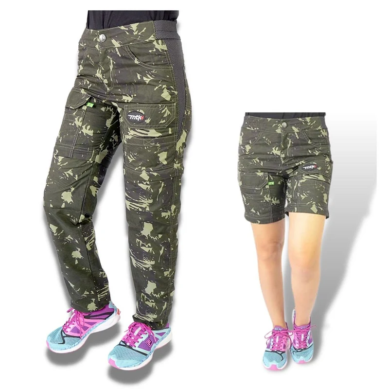 Calça Bermuda Feminina Mtk Athena Camuflada Verde - 36 ao 48