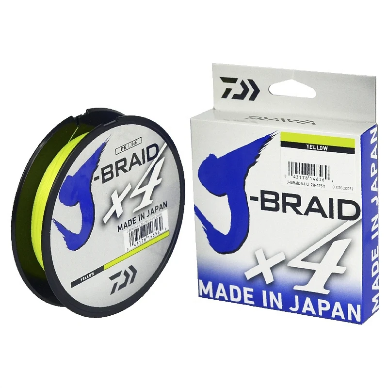 Linha Multifilamento Daiwa J-Braid X4U 135m (150Yds) Amarela